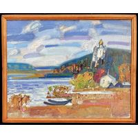 Сковородко О.А Пейзаж, ДВП, масло. Размер 55х44см.