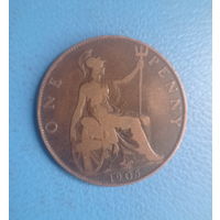 Великобритания 1 пенни 1905 год король Эдуард VII