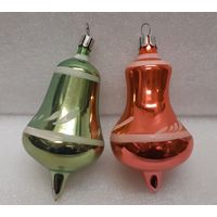 Игрушка ёлочная Колокольчик Мята, стекло. СССР