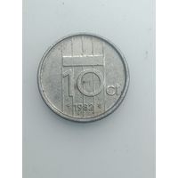 Недерланды 10 центов 1982 года .