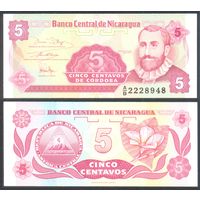 Никарагуа, 5 сентаво 1991 г. P168а.1. Серия А/B . UNC.