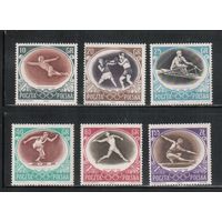 Польша-1956,(Мих.984-989,994)  , **  , Спорт, ОИ-1956,  (полная серия)