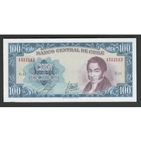 Чили 100 эскудо 1962 года. Тип P-141a(2-1). Состояние UNC