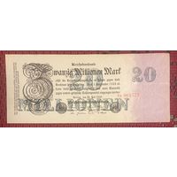 Банкнота 20 миллионов 1923 год. Веймарская республика. С рубля без МЦ.