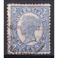 23.Aust. Великобритания. Австралийские штаты. Квинсленд. Виктория. Стандарт. 1907 г. 2p. Mi.#116AI.