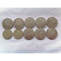 Комплект юбилейных монет СССР 1961-1989г.г Медно - никель, всего 10 штук.