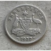 Австралия 3 пенса 1927 Георг V - нечастая!