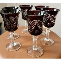 Набор из 6 хрустальных марганцевых бокалов для вина
