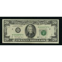 Распродажа коллекции от 1 рубля!!! МЦ. США 20 долларов 1999г. Серия B 44428757 G