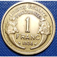 Франция 1 франк 1938 г.