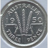 Австралия 3 пенса 1950 г. В холдере
