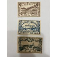 Нотгельды 10-20-50 геллеров 1920 год. Альберндорф. Австрия - 2201