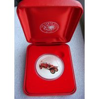 1 доллар 2006. Острова Кука. Автомобиль. Пожарная машина Ford 1923 Carford Type 15 Pumper. МЧС Пожарник. Серебро 999 редкая