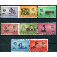 Индонезия - 1963г. - спортивные игры - 8 марок - полная серия, MNH, MLH, MH, есть пожелтение клея [Mi 413-420]. #4-W2-133-KB-1
