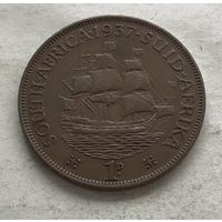 ЮАР 1 пенни 1937 Георг VI - нечастый год