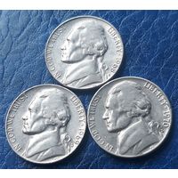 5 центов  1968 1969 1970 все S США Джеферсон ( три монеты)