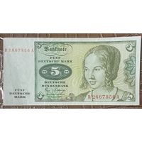 Банкнота 5 марок 1980 год. ФРГ. Портрет венецианской женщины. НЕ БЫЛА В ОБОРОТЕ.