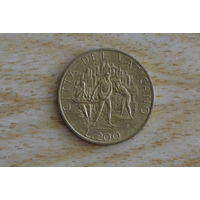 Ватикан 200 лир 1989 с 1 руб
