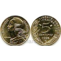 Франция 5 сантимов 1998 - aUNC