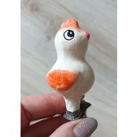 Елочные игрушки, стекло, петушок, птичка, птенец на прищепкн