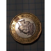 1 фунт Великобритания 2020 год.