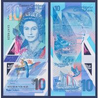 Восточные Карибы, 10 долларов 2019 г, P-W57 (GV, полимер, номинация IBNS 2019, королева Елизавета II), UNC