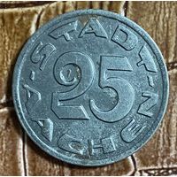 Монета 25 пфеннигов 1920 год. Ахен. Веймарская республика.
