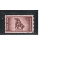 США-1948, (Мих.586),  ** , Кавалерия, Лошади (одиночка)