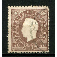 Португальские колонии - Кабо-Верде - 1886 - Король Луиш I 40R перф. 12 1/2 - [Mi.19A] - 1 марка. Гашеная.  (Лот 25Jw)-T9P1