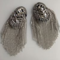 Крупные парные броши- погончики. Дорожки страз. 18х8 см..