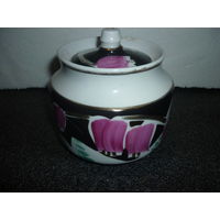 Сахарница. Фарфор. Вербилки. Ручная роспись. СССР