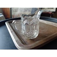 Антикварный молочник сливочник старое гутное стекло