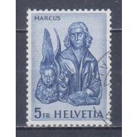 [1426] Швейцария 1961. Культура.Искусство.Апостол Марк. Гашеная марка.