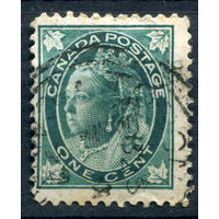 Британские колонии - Канада - 1897/98г. - королева Виктория, 1 с - 1 марка - гашёная [Mi 55]. #3-WB-76-A-1