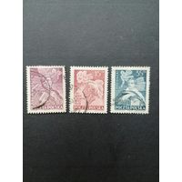 Польша 1949 Полная серия марок "Известные поляки" (гашение без клея, следы от наклеек) Mi.536-538 каталог 10.00 евро