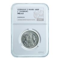 Германия. 2 марки 1899 г. Гамбург. слаб CPRC MS61
