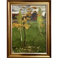 Гомонов В.К "В конце лета", 1976г. Картон, масло. Размер 31х43 см.