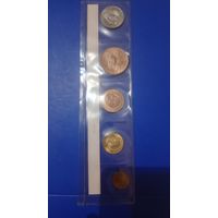 Мексика лот 5 штук 1966,67,69 unc1,5,10,20,50 сентаво