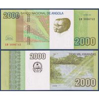 Ангола, 2000 кванза 2012 г, P-157b (LH, водопады Данде), UNC