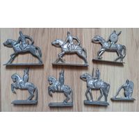 РЕДКИЕ Оловянные солдатики.ВСАДНИКИ.7 штук