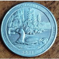США 25 центов (квотер) 2018 г Р. Вояджерс. Миннесота.
