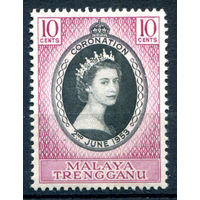 Британские колонии - Малайзия - Тренгану - 1953г. - коронация королевы Елизаветы II - 1 марка - полная серия, MNH [Mi 75]. #2-Bc-60-A-1