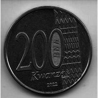 РЕСПУБЛИКА АНГОЛА 200 КВАНЗ 2022. 20 лет миру и национальному примирению. РЕДКАЯ