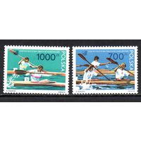 Чемпионат мира по гребле на байдарках и каноэ Польша 1990 год серия из 2-х марок