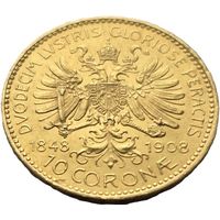Австро-Венгрия, 10 крон 1908 Юбилей - 60 лет правления Франца Иосифа I. Всего 3 дня. С рубля.