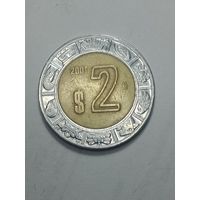 Мексика 2 песо  2001 года .