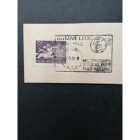 Польша 1948 Марка на вырезке из серии "Кентавр" (спецгашение) Mi.479 каталог 0.50 евро