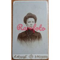 1910-е Визит-портрет дама типаж ретро студийное фото фотограф А.Ф. Алексеев СПБ