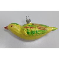 Елочные игрушки, стекло птичка, птица