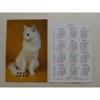 Карманный календарик. Котик.1992 год